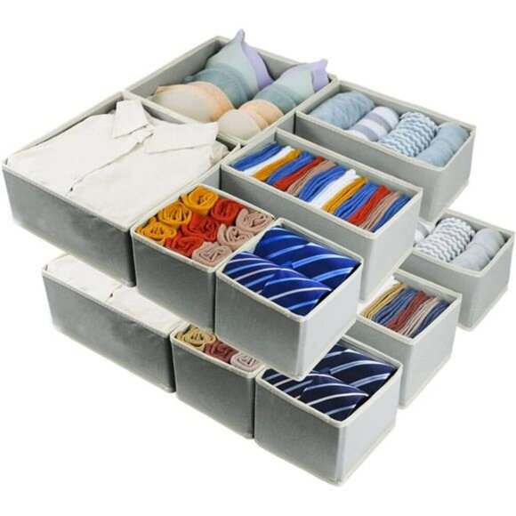 Foldable Drawer Organizer Bins for Clothes Underwear Baby Socks Bras Towels - Picture 6 of 7